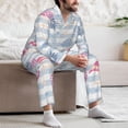 thumbnail image 7 of Yiaed Flamingo and Pineapple Print Men’s Pajamas Set - Long Sleeve Button Down Sleep Shirt and Pajama Bottoms Sleepwear Set Mens Pjs Sets Men's Pajama Bottoms-Medium, 7 of 7