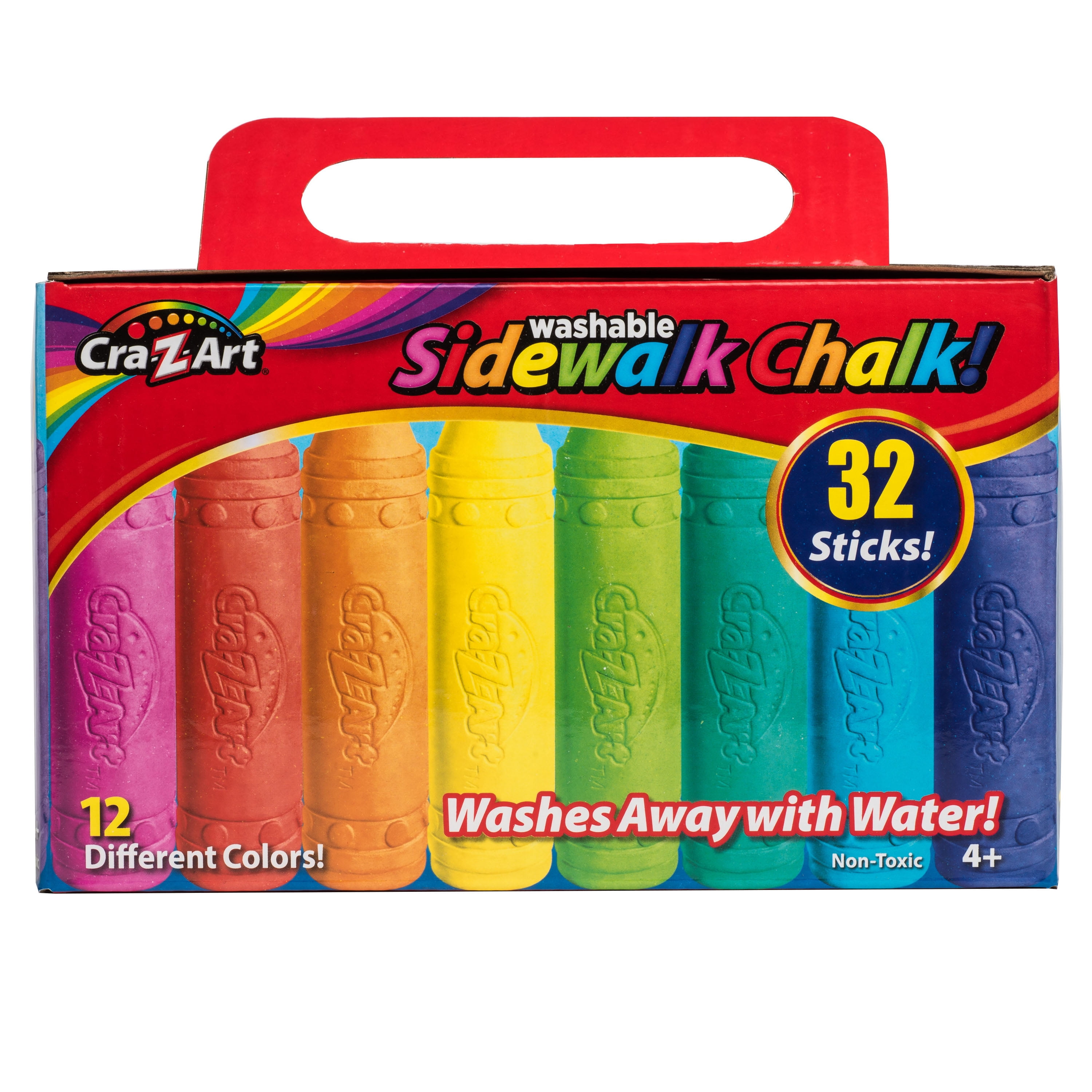 12pcs Multicolor Washable Coloring Outdoor Kid Fun W/Case Sealed Sidewalk Chalk 
