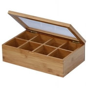 Oceanstar Bamboo Tea Box, Natural, 12 in. L x 7.5 in. W x 3.8 in. H, TB1323