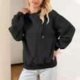 thumbnail image 2 of Kmdttou Women's Hoodies for Casual Loose Lantern Sleeve Solid Color Thin Hoodie Sweatshirts Fashion Tops on Clearance!, 2 of 8