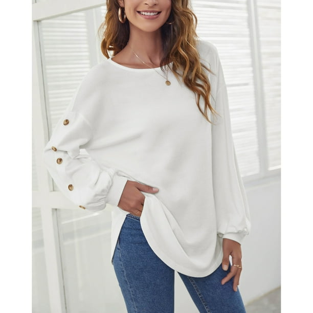 Camiseta Larga, Cómoda Parte Superior Femenina, Mangas Farol, Decoración De Tapeta, Amigable Con La Piel Para Exteriores Para Oficina ANGGREK Otros