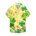 thumbnail image 5 of Men's Short Sleeve Casual Printed Shirt with Turndown Collar for St. Patrick's Day, 5 of 5