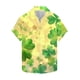 thumbnail image 3 of Ceisia Men's St. Patrick's Day Watercolor Shamrock Print Short Sleeve Turndown Collar Stretch Casual Shirt Yellow XXL Gifts, 3 of 5