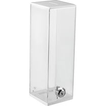 MCB Charity Donation Box - Ticket Box - 10" Tall Square Acrylic Donation Container, Big Display with Full Print Insert (White)