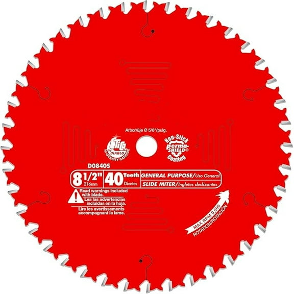 EnjinZZ D0840S 8_1/2-In 40 Tooth General Purpose Slide Miter Saw Blade