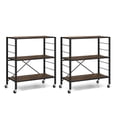 thumbnail image 1 of Costway 2 PCS 3-Tier Folding Shelf Free DIY Design Shelving Unit with 4 Universal Wheels Kitchen Black, 1 of 10