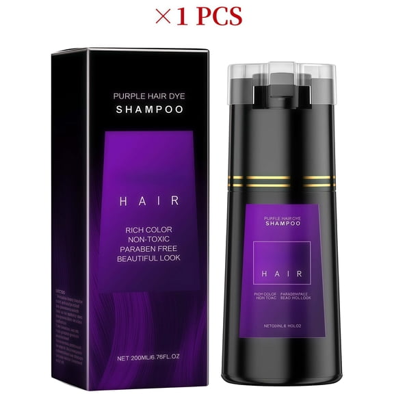 Hair Dye Shampoo for Women & Men, Instant & Long-Lasting Hair Color Shampoo, Gray Hair Coverage for Men & Women, Natural Shampoo Hair Dye for All Hair Types (Purple)