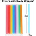 thumbnail image 2 of [400 Pcs] Colorful Individually Wrapped Disposable Plastic Straws(7.5" longX0.23" diameter), 2 of 6
