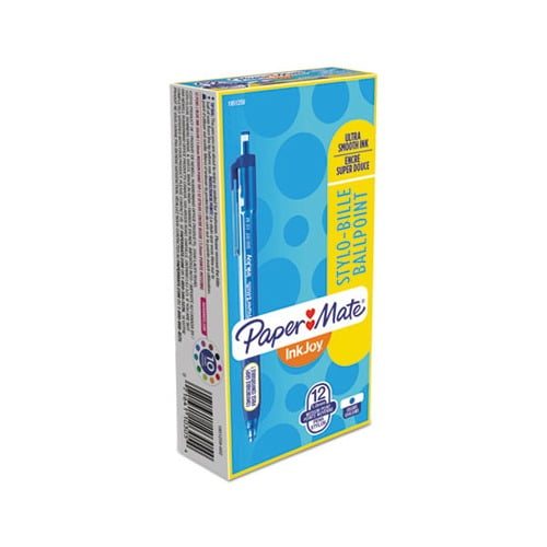 InkJoy 300 RT Retractable Ballpoint Pen Medium 1mm, Blue Ink/Barrel, Dozen