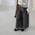 thumbnail image 3 of Korean Style Kids' Jeans Spring Autumn Loose Girls Wide Leg Pants Children's Solid Color Ankle Length Pants Girl Denim Pants, 3 of 6