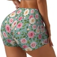 thumbnail image 2 of Fotbe Rose Flowers Seamless Shorts, Womens Workout Shorts High Waist Stretch Booty Short for Gym/Yoga/Running/Biking-Medium, 2 of 9