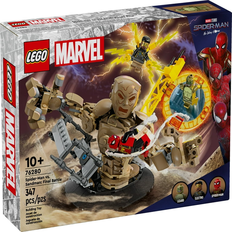 LEGO Marvel Spider Man vs. Sandman Final Battle Building Toy Set with Spider Man Figure Collectible Marvel Toy Inspired by Spider Man No Way Home