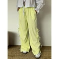 thumbnail image 3 of Michellecmm  Women's Plaid Print Pants Side Cutout Tie Bow Straight Leg Trousers, 3 of 5
