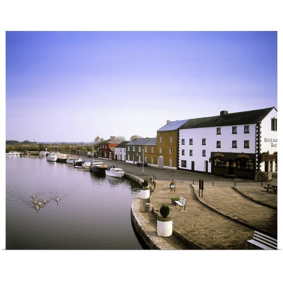 Great BIG Canvas | Rolled The Irish Image Collection Poster Print entitled Cloondara, County Longford, Ireland, Town At The End Of The Grand Canal