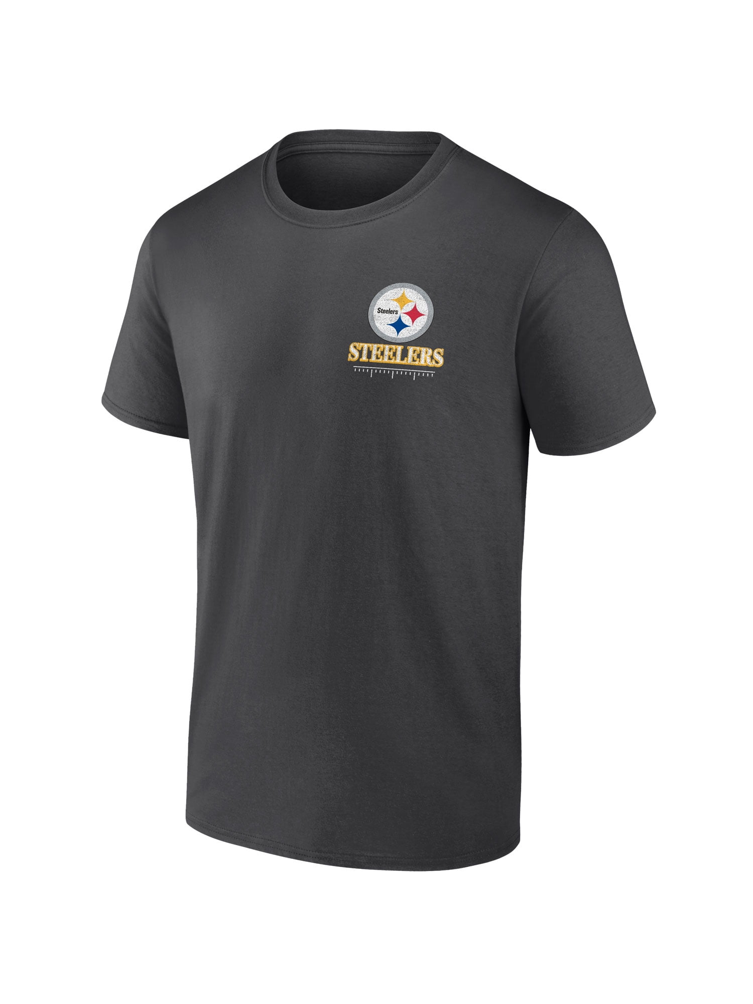 NFL Pittsburgh Steelers Men's Cotton Faded Black Short Sleeve T-Shirt
