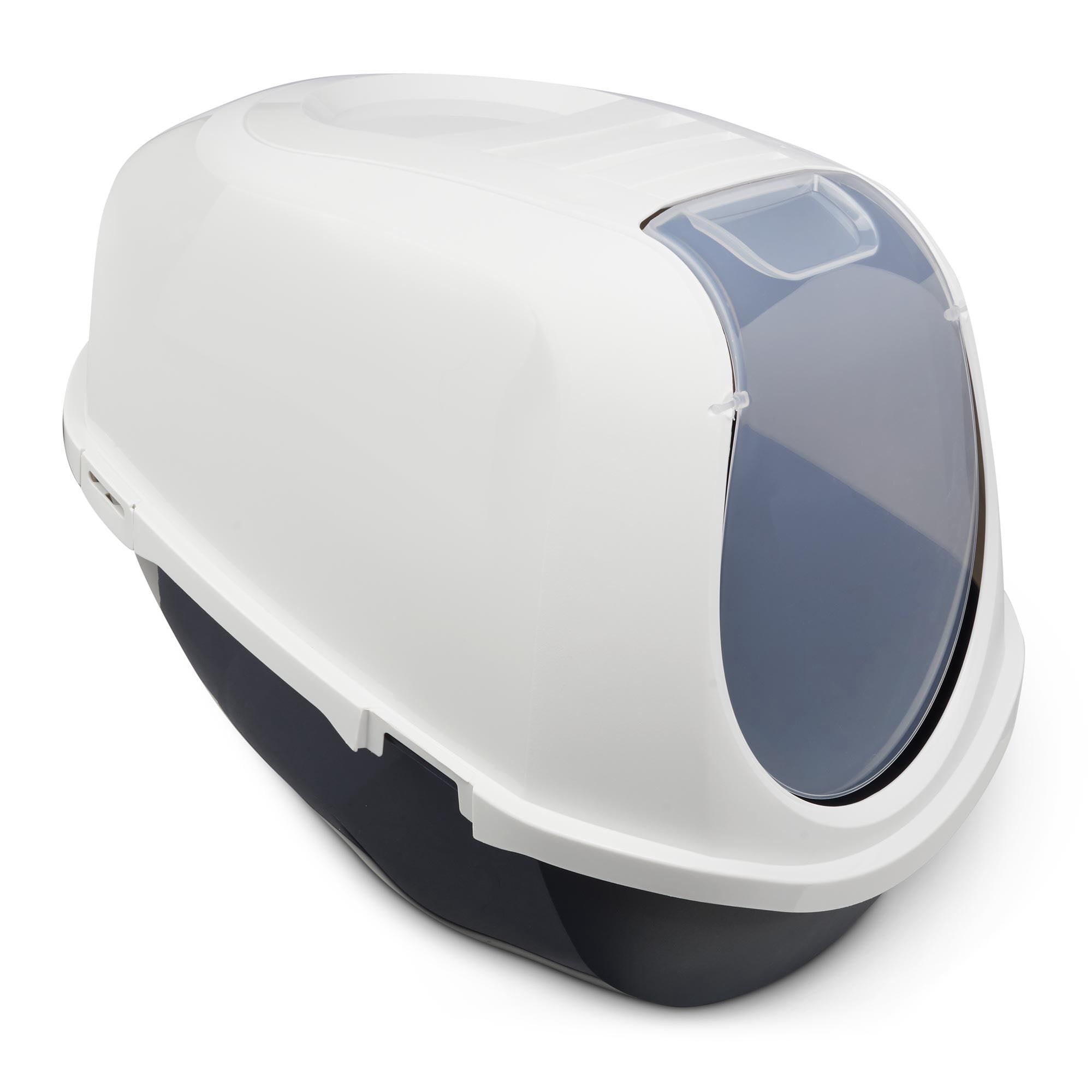 Vibrant Life Mega Smart Cat Cove Enclosed Cat Litterbox, Navy & White, 1 Count