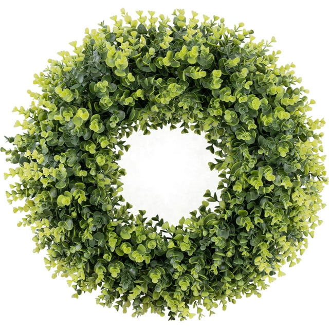 Corona HUZIYAHAN Spring de madera de boj verde, 50 cm, para todas las estaciones