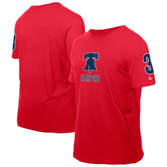 Men's New Era Bryce Harper Red Philadelphia Phillies Design Lab Name & Number T-Shirt