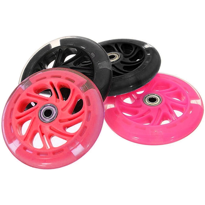 80Mm Led Flash Wheel Mini Or Maxi Micro Scooter Flashing Lights Back Rear Abec-7 Pink 