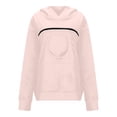 thumbnail image 4 of larppty Cat Pouch Hoodie for Women Oversized Sweatshirts Kitten Dog Pet Carrier Zipper Pocket Cozy Fashion Tops Clothes (Pink, XL), 4 of 9