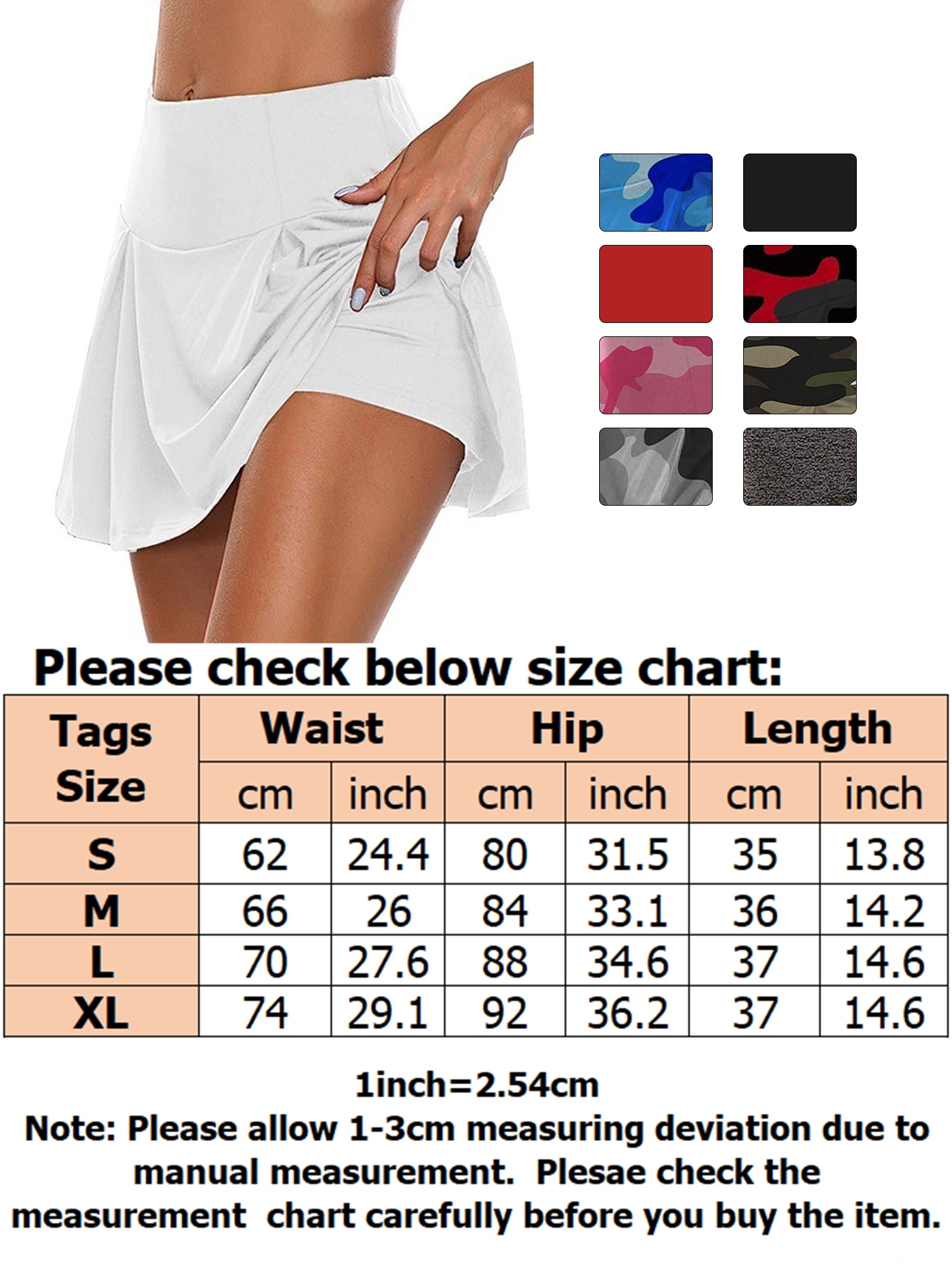 HIMONE Sexy Womens Camouflage Athletic Skirt with Shorts Casual Biker  Workout Skorts Sport Fitness Yoga Skirts 