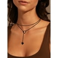 thumbnail image 2 of Silvora Black Long Necklaces for Women Trendy Drop Heart Pendant Lariat Y-Necklaces Adjustable Long Chain Elegant Jewelry Gifts for Daughter Mom Birthday Mother's Day, 2 of 6