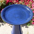 thumbnail image 3 of Ceramic Birdbath Outdoor Contempory Design Blue Tranquility, 3 of 5