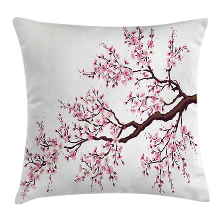Anese Throw Pillow Cushion Cover Branch Of A Flourishing Sakura Anese Throw Pillow Cushion Cover Branch Of A Flourishing Sakura Tree Flowers Cherry Blossoms Spring