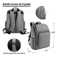 thumbnail image 2 of Mochila Impermeable Malubero Para Pañales De Bebé gris Malu1317, 2 of 4