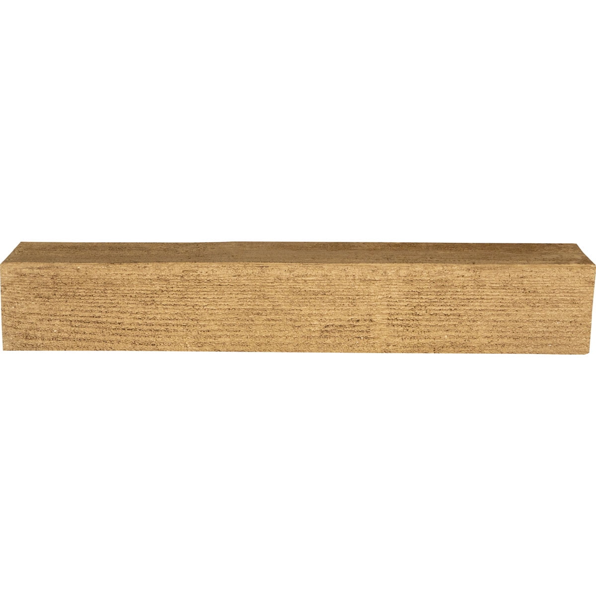 Ekena Millwork 4"H x 6"D x 72"W Rough Sawn Faux Wood Fireplace Mantel, Natural Pine