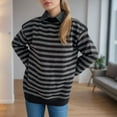 thumbnail image 4 of Juebong Stripe Sweater for Women Crewneck Sweaters Spring Fall Pullover Blouse Sweatshirts Long Sleeve Knit Sweater, 4 of 6