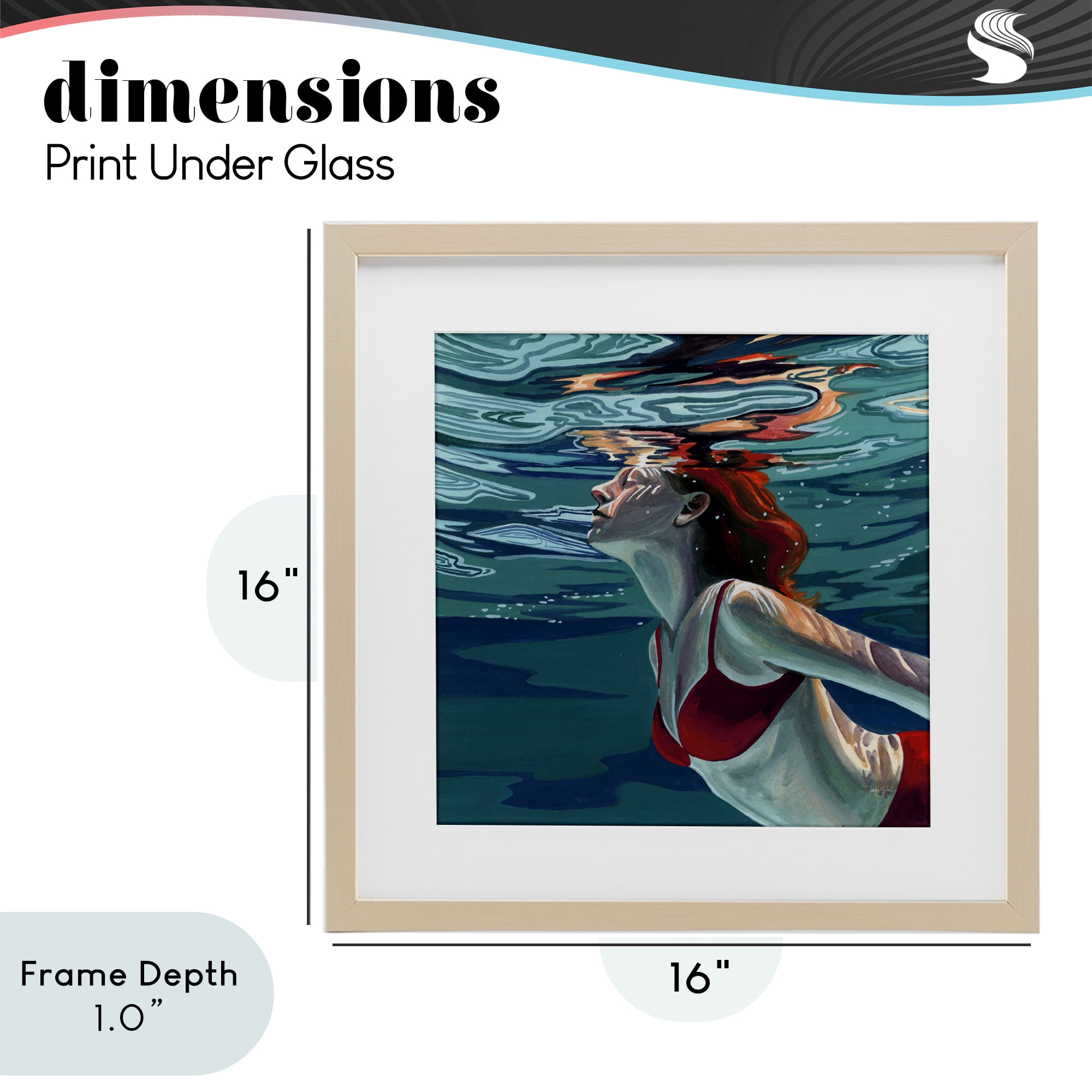 Stupell Industries Swimming To The Surface Birch Framed Print Under Glass, design by Kate Jarvik Birch