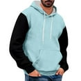 thumbnail image 3 of Fgnfyis Men's Hoodies & Sweatshirts Comfortable Versatile Colorblocking Casual Sport Drawstring Hooded Sweatshirt for All-Day Wear Mens Sweatshirts Sky Blue XXXL, 3 of 3
