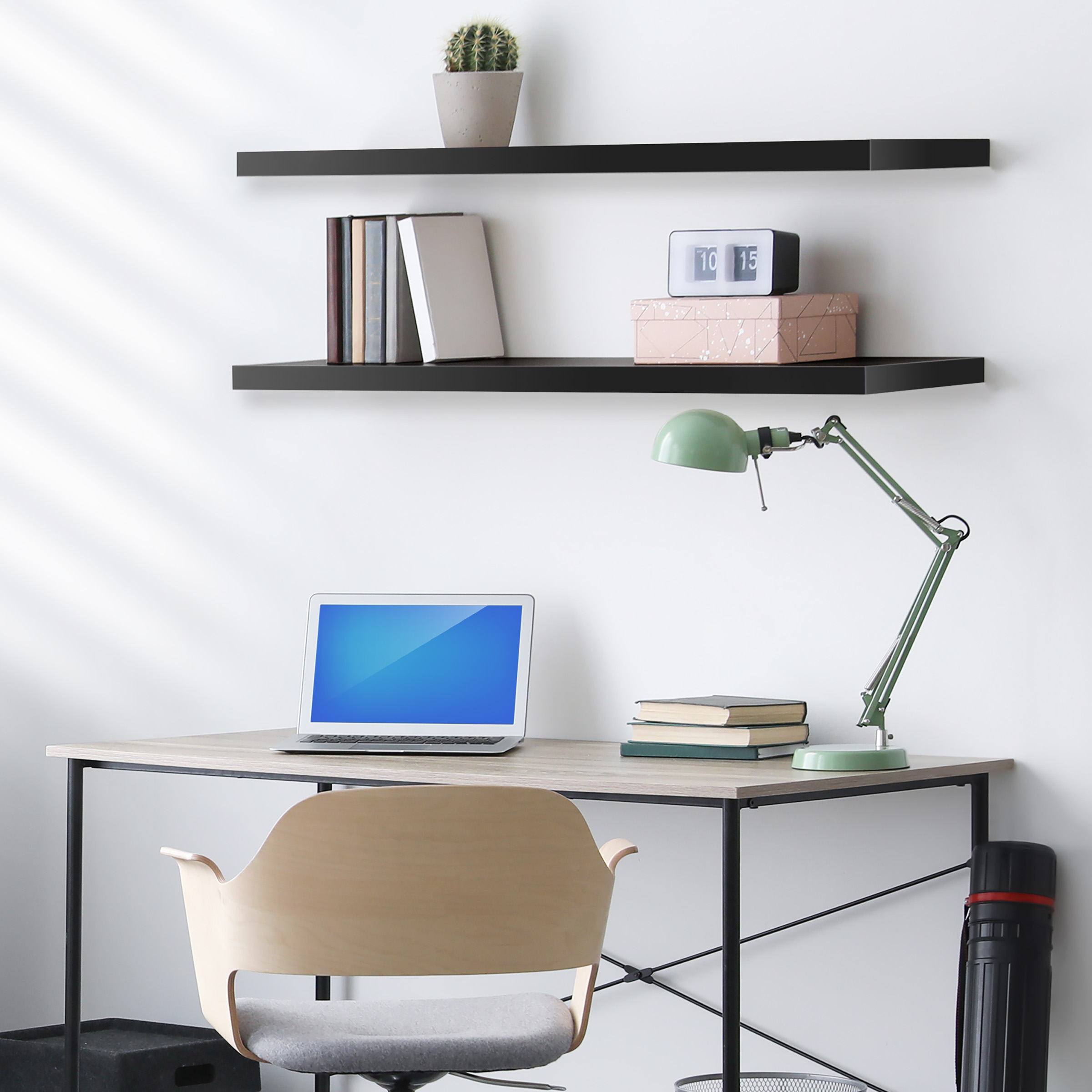 Sorbus Extra Long Floating Shelves, 35 Inches, Black photo 5