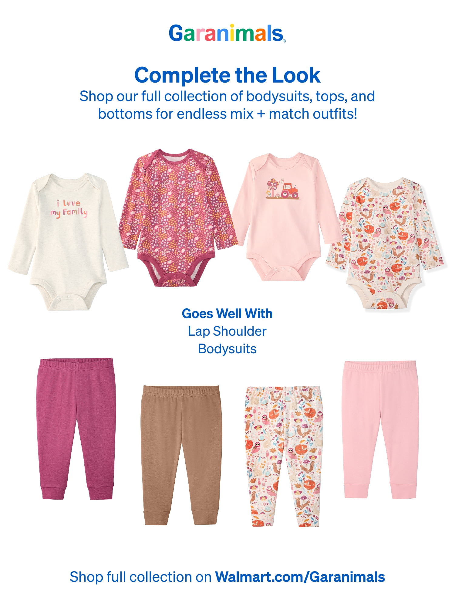 Garanimals Newborn & Baby Girl 100% Cotton Jogger Pants, Sizes 0–24M, Single or 4-Pack