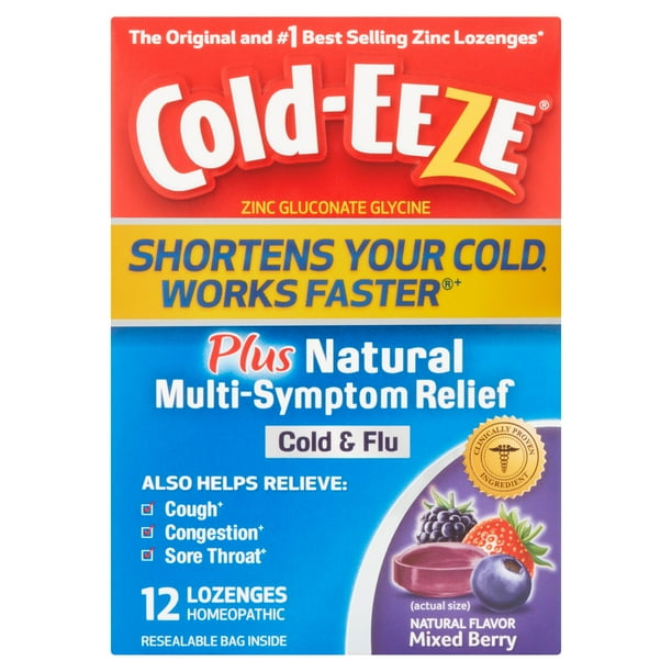 ColdEEZE Plus Natural MultiSymptom Relief Lozenges, Mixed Berry, 12