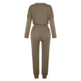 thumbnail image 5 of BLOCLOALO 2 Piece Lounge Set Pullover Crewneck Sweater Women's Outfit Crewneck Pullover Tops and Long Pants Sweatsuits Long Sleeve Tops Sweatpants and Sweatshirt Set Womens Lounge Outfit Khaki 5Xl, 5 of 5