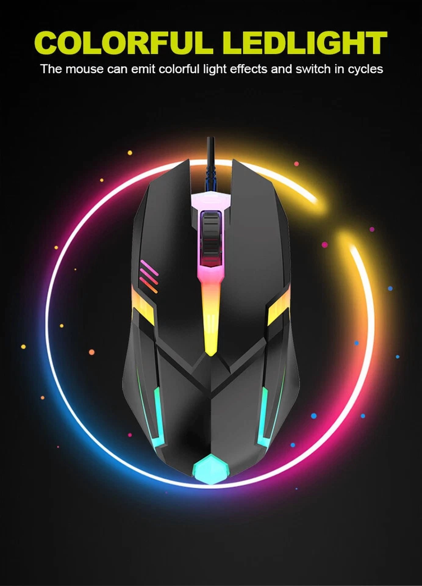 RHEA- Gaming Keyboard And Mouse Led Light Backlit Mechanical Feel For Computer Desktop