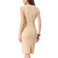 thumbnail image 3 of Vestido de tubo sin mangas para mujer Inspire Chic, vestido profesional de oficina, talla XS, color caqui, 3 of 6