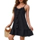 thumbnail image 1 of Vestido con Tirantes Finos para Mujer, Ideal para Vacaciones. Negro S, 1 of 8