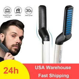 Tame Pro Beard Straightening Brush Kit ION Technology Portable Anti Scald Heated Hair Brush Walmart