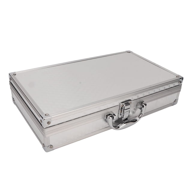 Caja de almacenamiento multifunción de gran capacidad con cierre de hebilla, estuche organizador de herramientas de aluminio