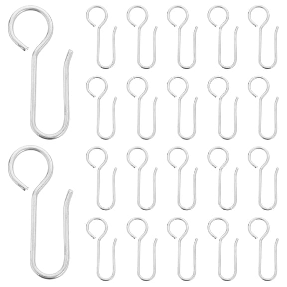 KAKOWELY curtain track 30pcs Metal Curtain Track Hooks S Shaped Small Curtain Hooks For Ceiling Curtain Drape Track Home Office Hotel Decor1.3"X0.39"X0.04"