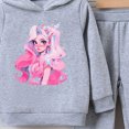 thumbnail image 4 of Zuwimk 2 Pcs Boys Girls Clothes Sweatsuit Set Color Blocked Hoodie Top and Jogger Pants for Kids Fall Winter Spring Outfits(Grey,2-3 Years), 4 of 4