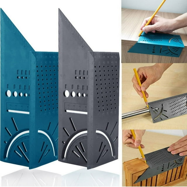3D Miter Angle 3D Woodworking Angle Measuring Tool Woodworking Square Size Measuring Ruler 45/90 Degree 3D Nail Square