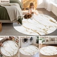 thumbnail image 5 of Round Rugs 5Ft, White Gold Abstract Round Area Rug Washable Indoor Throw Carpet, Modern Marble Geometric Soft Non Slip Circle Rug for Cabinet Bathroom Home Decor Aesthetic, 5 of 8