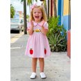 thumbnail image 4 of Kids Girls Back to School Dress Apple Pencil School Bus Embroidery Doll Collar Short Sleeve Dress Toddler Summer Casual Dress, 4 of 10