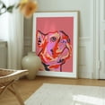 thumbnail image 6 of Pawsitively Patched - India Illustration Dog Pop Art Animal Modern Art Abstract Oak Framed Wall Art Print 9 x 12 inches, 6 of 12