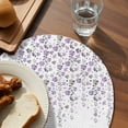 thumbnail image 4 of Round Placemats Purple Gray Floral 15 inch Set of 4 Table Mats for Dining Table Spring Flowers Heat Resistant Non-Slip Kitchen & Home Decorative Place Mat Set, 4 of 8