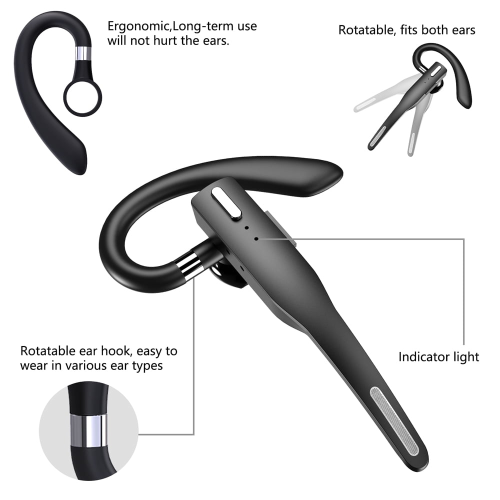 K525 Wireless Earpiece for Cellphone, Bluetooth 5.1 Headset Wireless Headphone with Charging Case, Mic for Office Driving, Hands-Free Earphones Compatible with iPhone, Samsung Etc